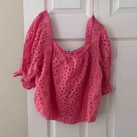1. State Tops - 1. State Pink Eyelet Blouse